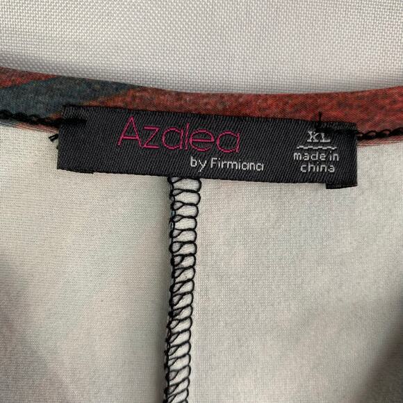 Azalea by Firmiana Paintbrush Tunic Top Women‎ XL Teal Red Artsy Dots Lagenlook - Picture 4 of 6